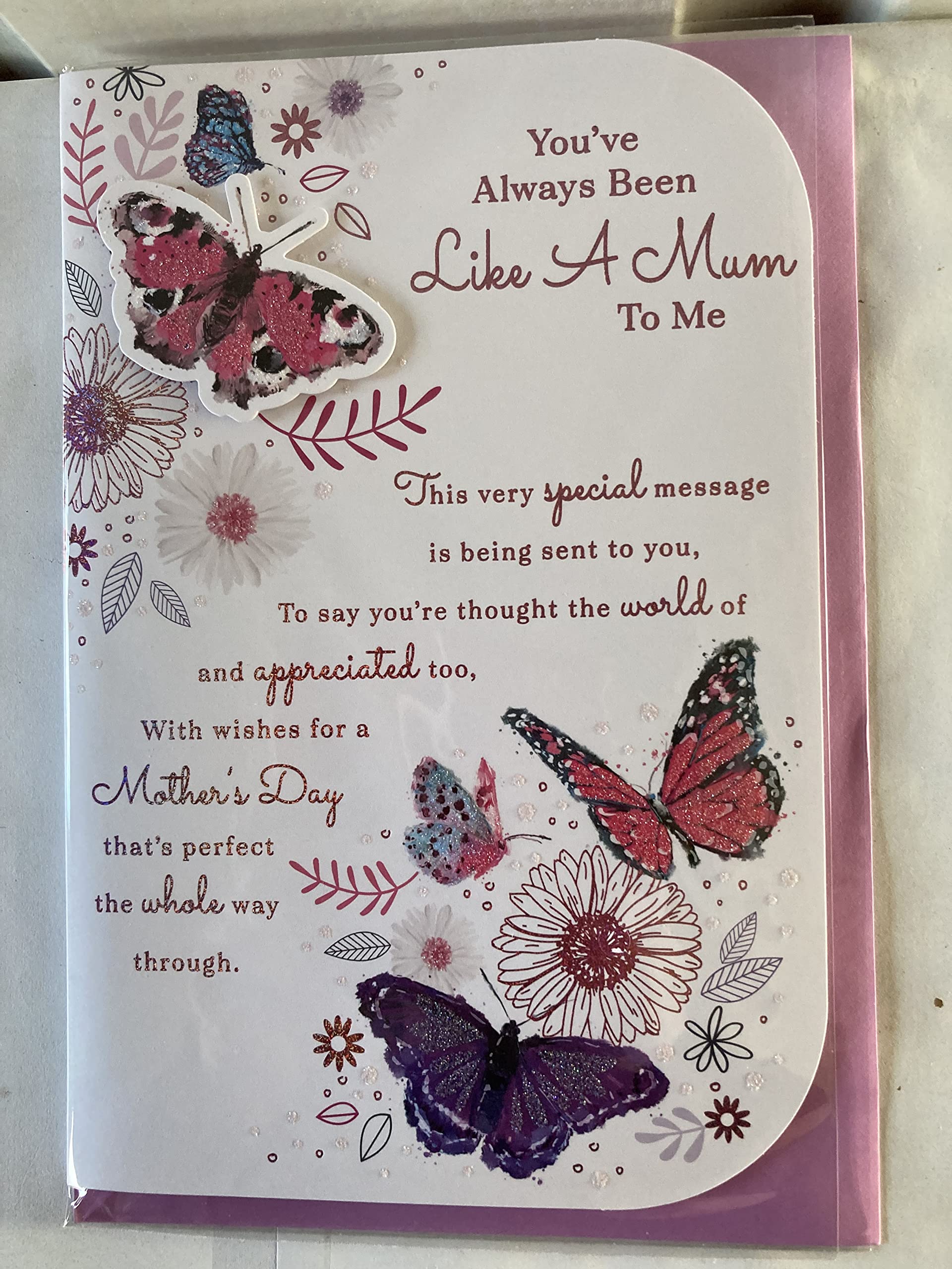 Muttertagskarte „You’ve Always Been Like A Mum To Me“ – Geprägt, 16x23 Cm