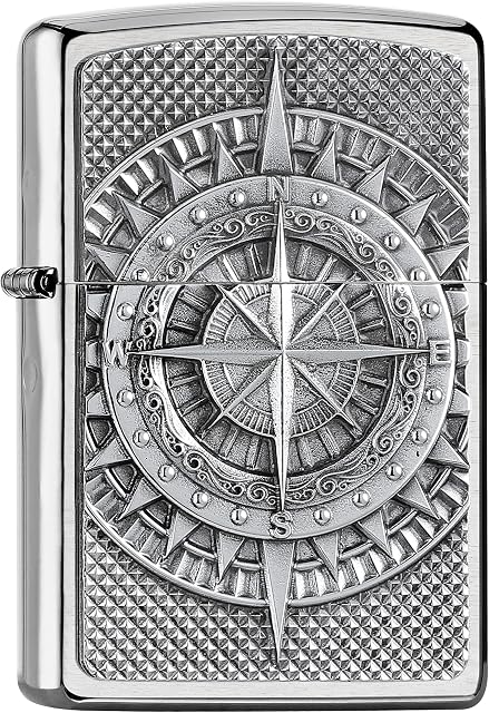 Zippo Lighter, Brushed Chrome, One Size