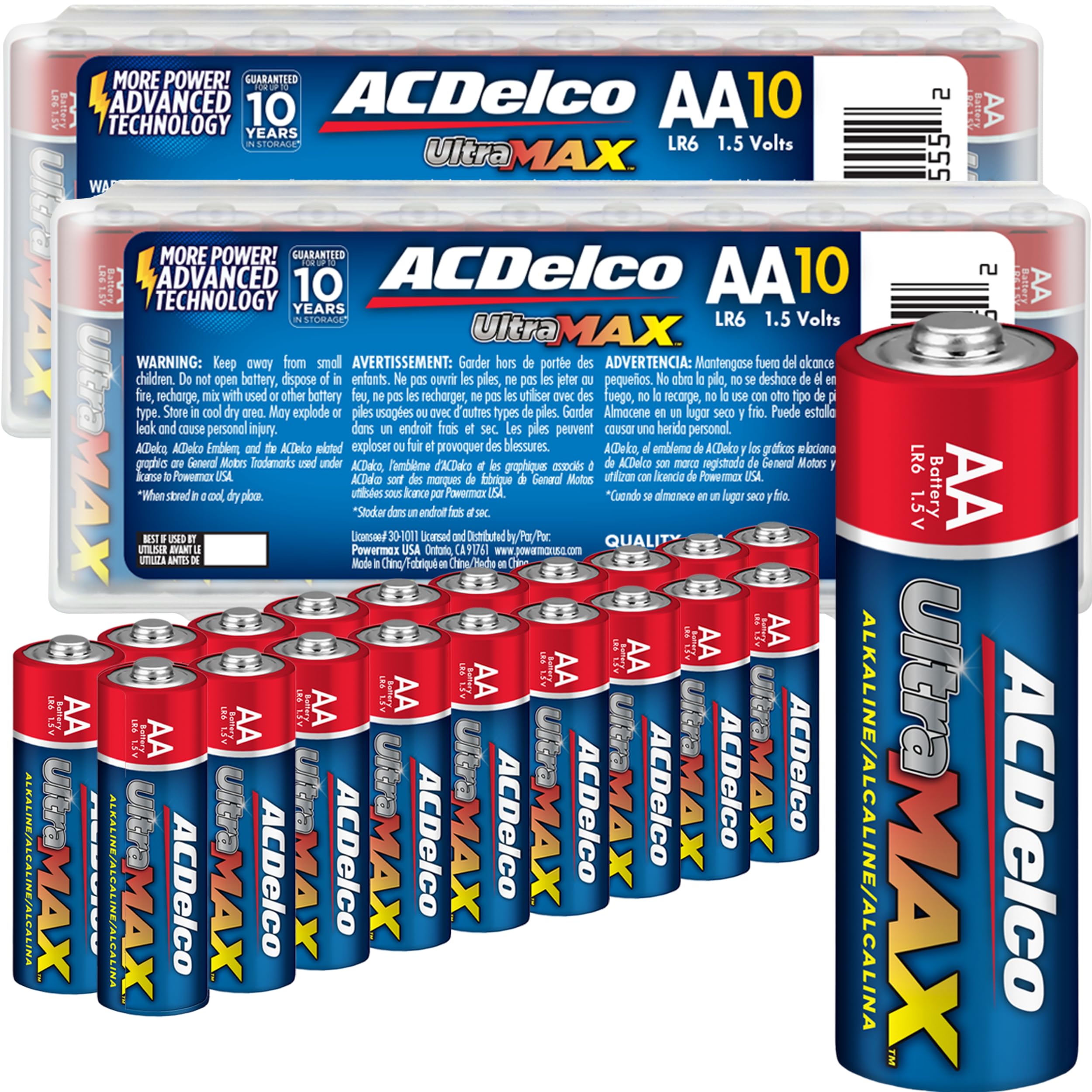 ACDelco AA and AAA Batteries UltraMAX Premium Alkaline Battery, 20-Count Each