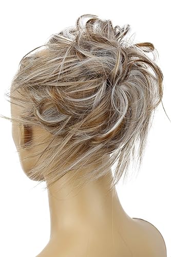 CAISHA Prettyshop - Banda elástica XXL tipo postizo de cabello voluminoso ondulado, ideal para peinados recogidos de novias o rodetes desaliñados,