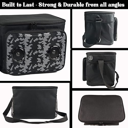 Miniatura 6 de Bolsa térmica aislada con altavoces Bluetooth, 24 latas, 2 galones, bebidas de alimentos, batería recargable compatible con iOS y Android, plegable,