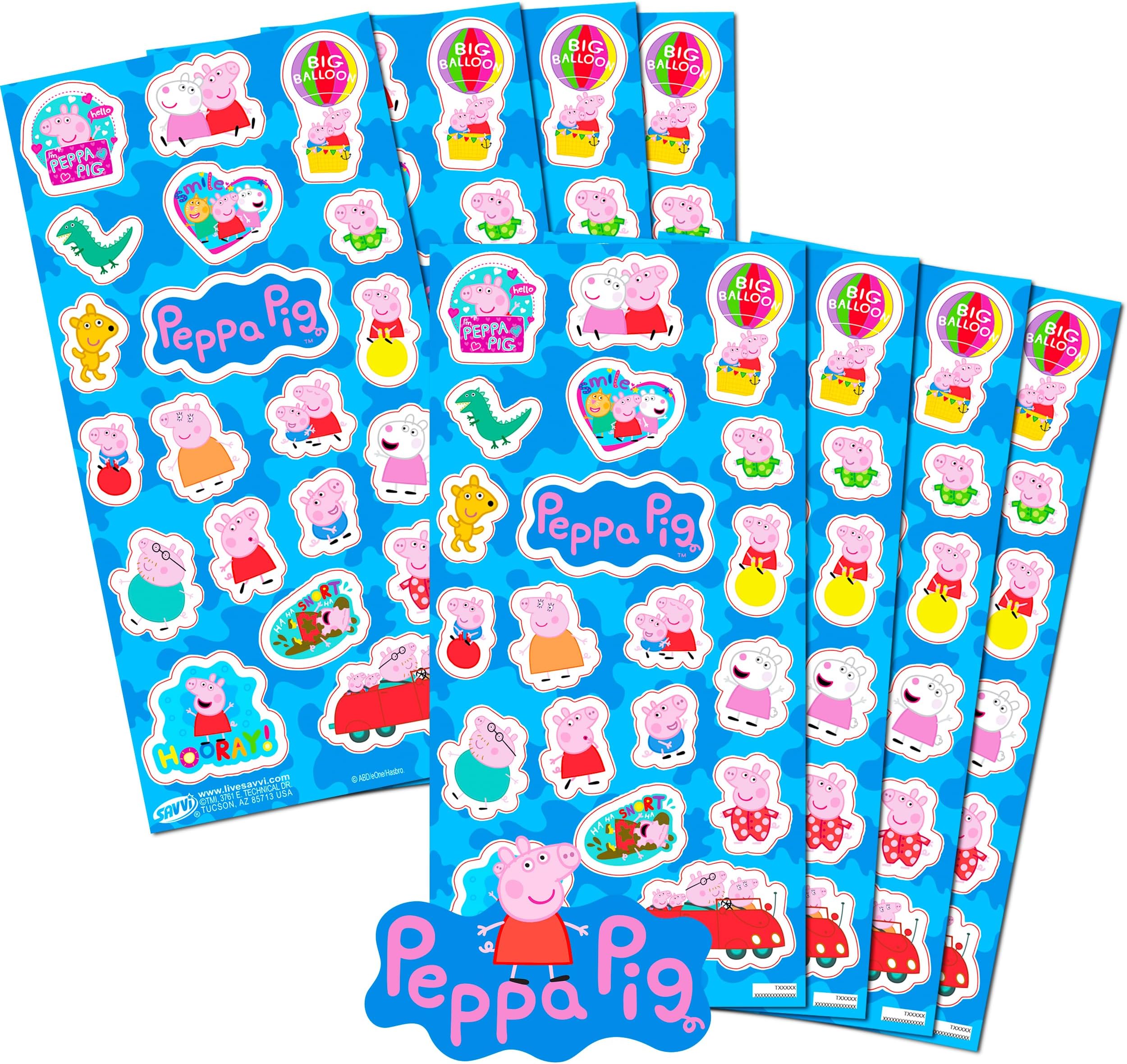 Nick Jr. Peppa Pig Stickers Party Favors Set ~ Bundle Includes Over 100 Peppa Pig Stickers, 8 Sticker Sheets (Peppa Pig Party Supplies)