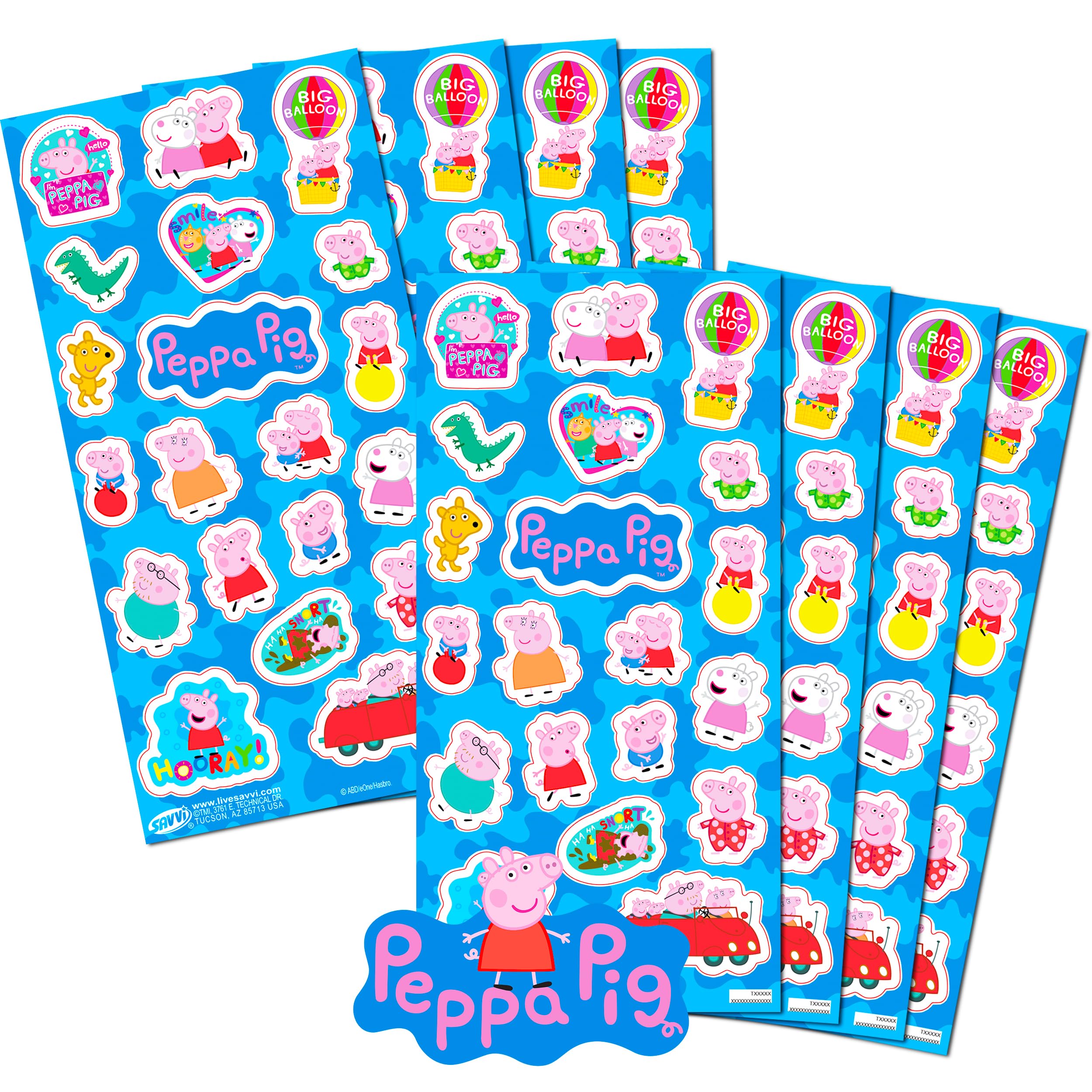 Peppa Pig Stickers Party Favors Set ~ Bundle Includes Over 100 Peppa Pig Stickers, 8 Sticker Sheets (Peppa Pig Party Supplies)