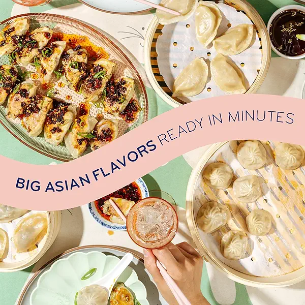 Laoban Dumplings︱Ginger Chicken Frozen Dumplings︱Free-Range Chicken, Scallions, Ginger, Garlic︱Made From Scratch with Best Ingredients︱Frozen Meals for Everyday, Heats Up for Dinner in Minutes | No Artificial Ingredients or Preservatives (8oz) 8