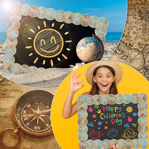 Miniatura 4 de Panelee Tablero de anuncios de mapa, borde de 68.9 pies, con borde de tablón de anuncios, mariposas, flores, abeja, espacio, inspirador, linda