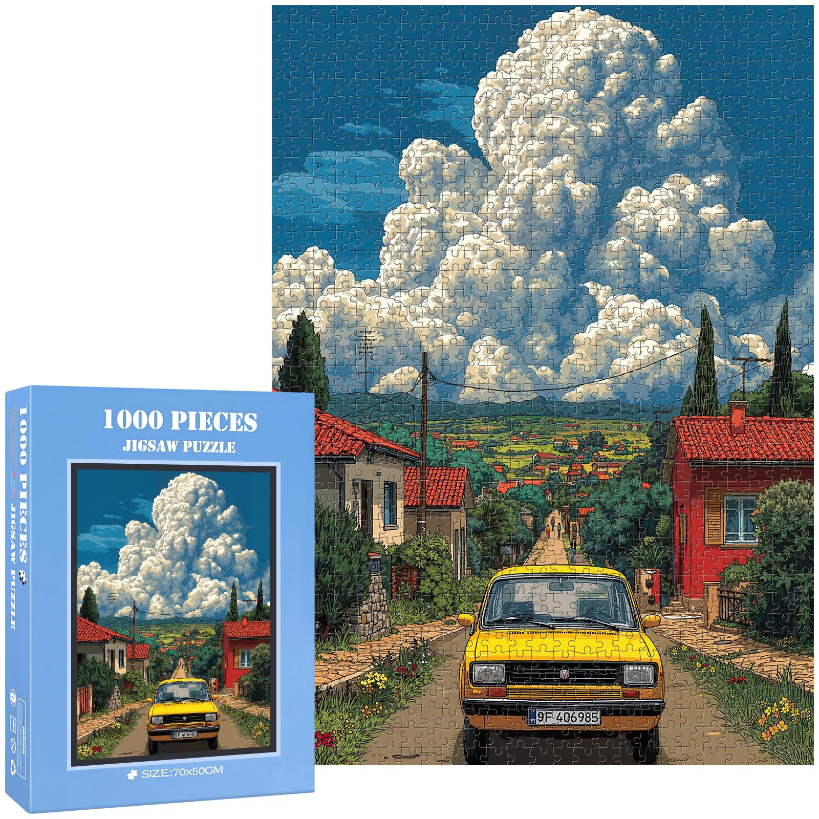 Town Under Clouds 1000 Piece Jigsaw Puzzle for Adults