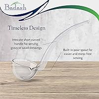 Vista 2 de Badash Cucharón de cristal pequeño de 6 pulgadas, cristal soplado sin plomo de calidad artesanal Heritage, elegante utensilio transparente