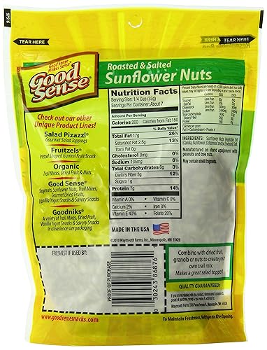 Miniatura 7 de Good Sense  Nueces de girasol  Semillas de girasol tostadas con miel (cáscara)  90 onzas (90 onzas)  Bolsas de 12  7.5 onzas (7.5 onzas)