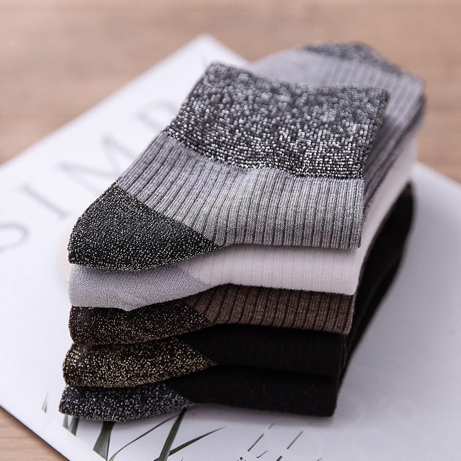 VIDI Autumn Winter Mid Calf Socks Personalized Women's Preppy Breathable Cotton