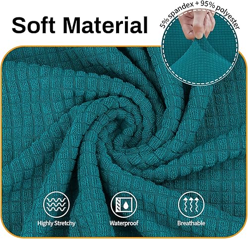 Miniatura 10 de Asnomy Fundas de sofá para sofá biplaza de 3 plazas, fundas elásticas de terciopelo para perros y gatos, protector de muebles con cojines de 3