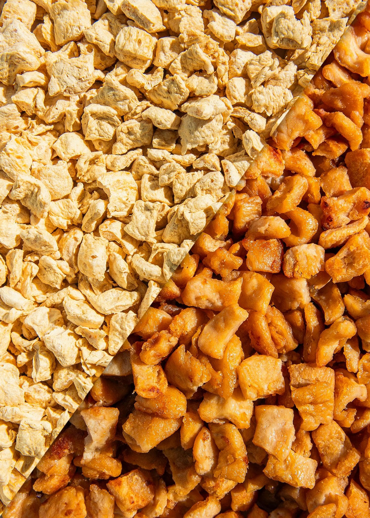 KoRo – Protéines de pois et de fèves gros morceaux 1kg – Alternative végétale sans soja – Texture fondante et riche en protéines – Idéal pour blanquettes et gyros