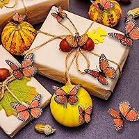 Vista 5 de Decoración de mariposa monarca de 4 tamaños, decoración de pared de Halloween, calcomanía magnética 3D de mariposa monarca para manualidades, hogar