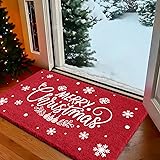 LuxUrux Premium Christmas Door Mat Outdoor - Elegant Coir Holiday Door Mat, Absorbent and Non-Slip Front Doormat- Merry Christmas | Natural, Perfect for Holiday Entryways Indoors & Outdoors 17'' x 36'' Merry Christmas