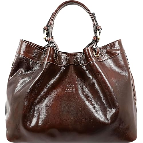Time Resistance Leather Handbag - Top Handle Bag - Full-Grain Leather Purse for Women