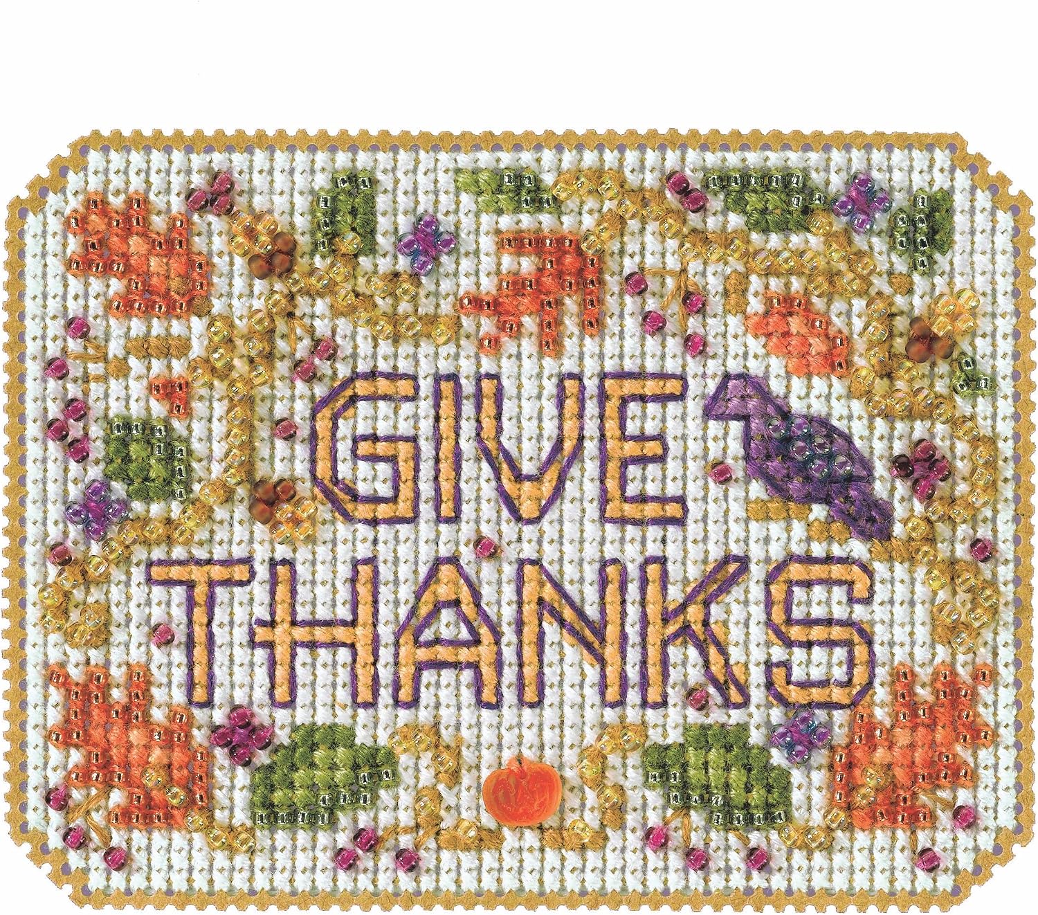 Mill Hill Give Thanks Beaded Counted Cross Stitch Ornament Kit 2022 Autumn Harvest MH182222
