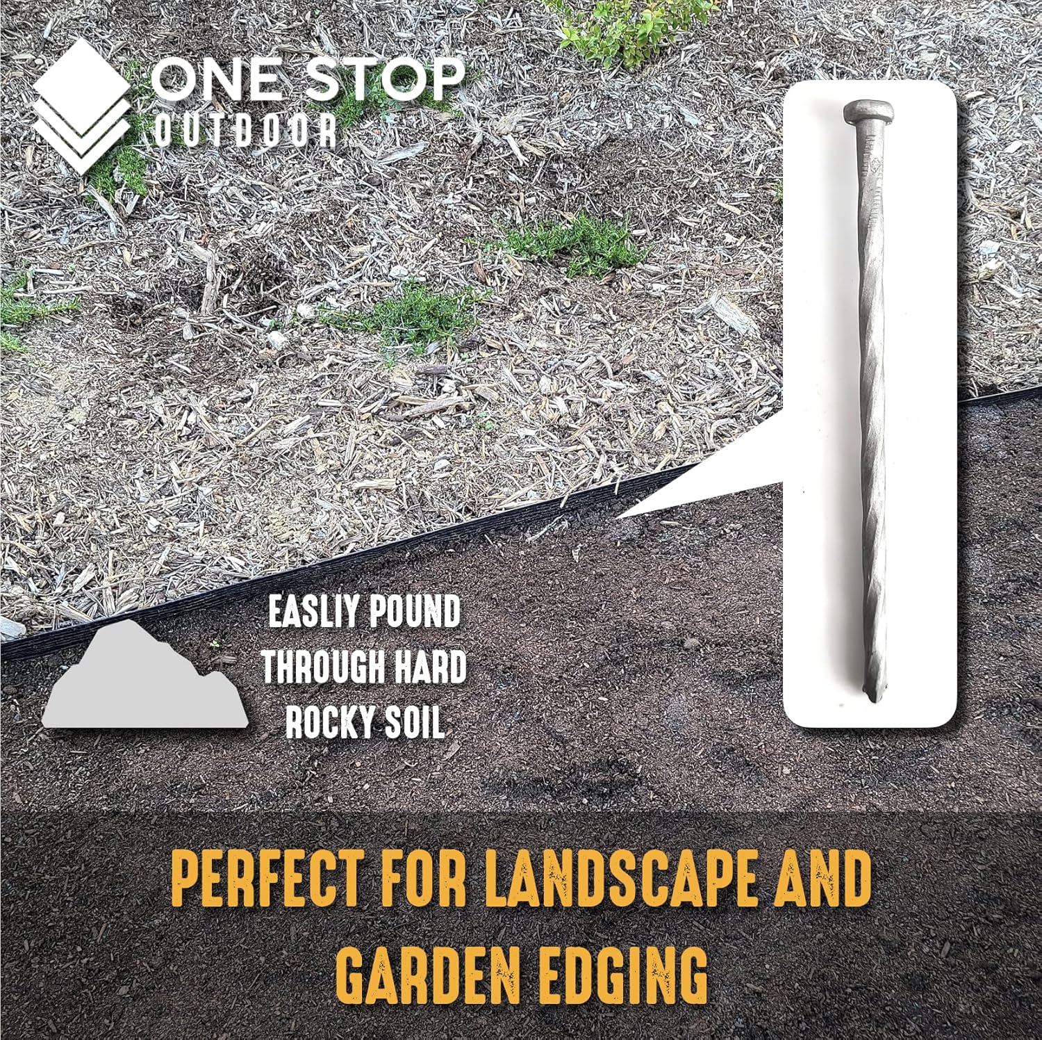 (70-Pack) Premium 6-Inch Turf Nails, Landscape Stakes, Spiral Metal Galvanized Landscape Spikes, Garden Nails for Artificial Turf, Garden Edging, Paver Edging, Timber & More (70)