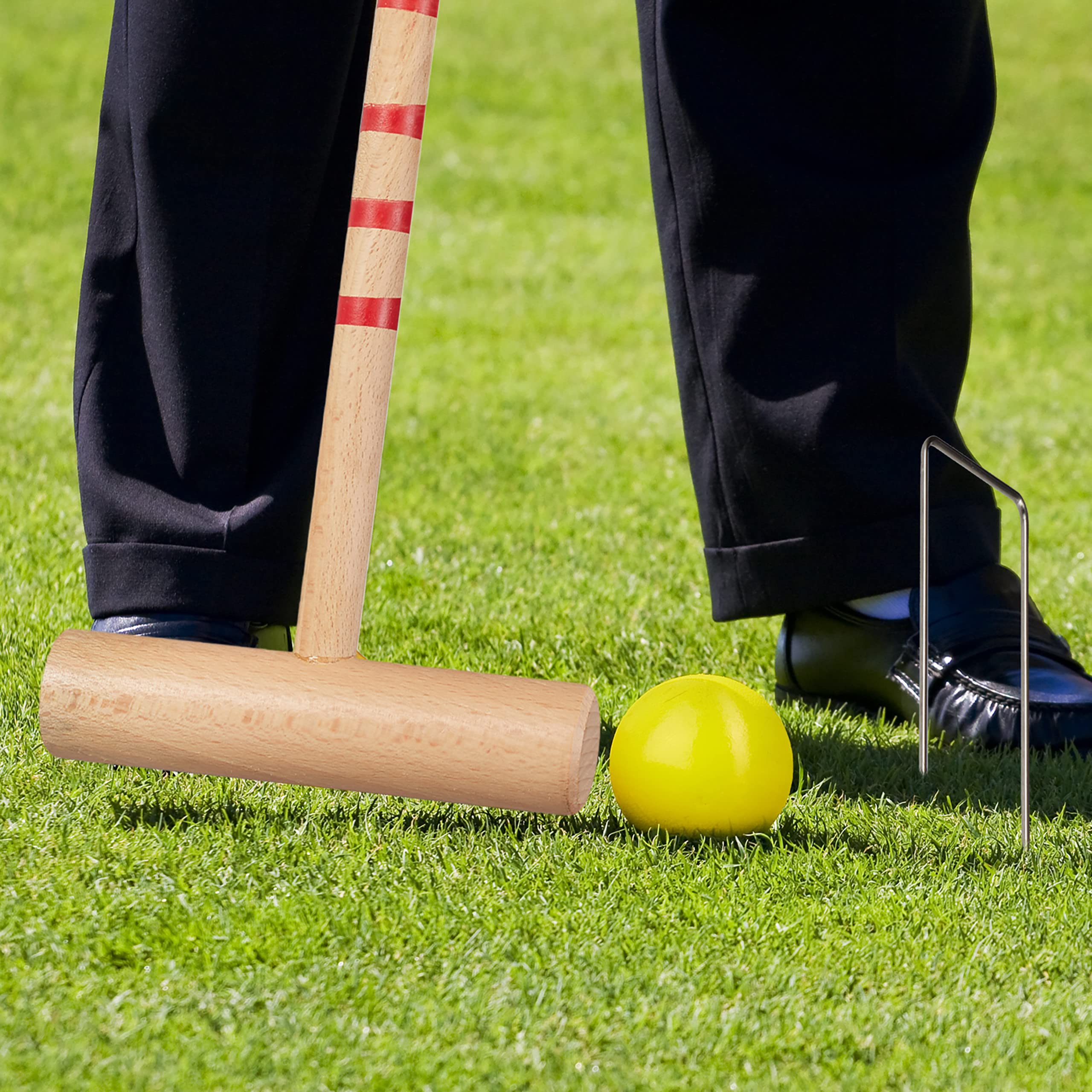 Relaxdays Jeu de Croquet en Bois 4 Joueurs Set Complet avec Sac