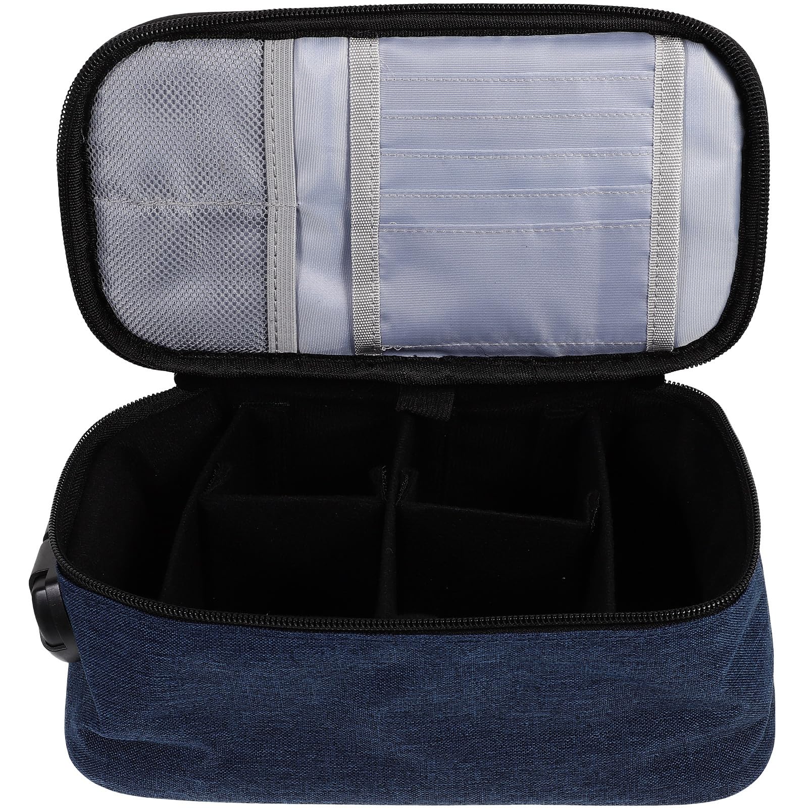 Didiseaon Borsa Porta Trucchi da Viaggio Oxford Blu Scomparti Multipli per Organizzare Effetti Personali e Protezione della Privacy, per Scuola e Viaggi
