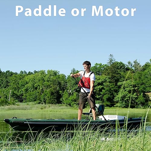 Miniatura 5 de Sea Eagle FSK16 FishSkiff - Barco de pesca inflable de 16 pies, alta presión, con costuras en gotas, para 1-3 personas, sin marco, con quilla