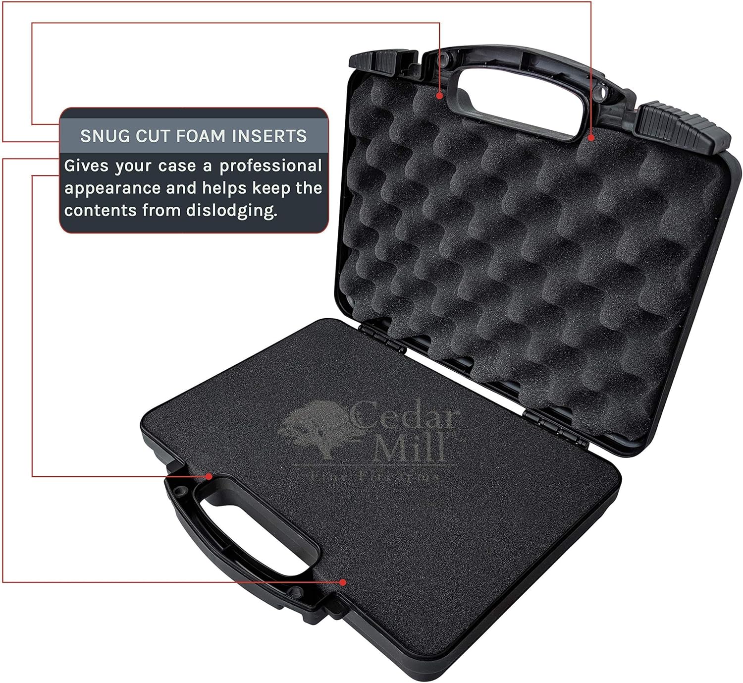 Cedar Mill Fine Firearms Multipack of 4 different Colors - TSA Approved Lockable Hard Gun Pistol Case - BLACK, TAN, GREEN, GRAY