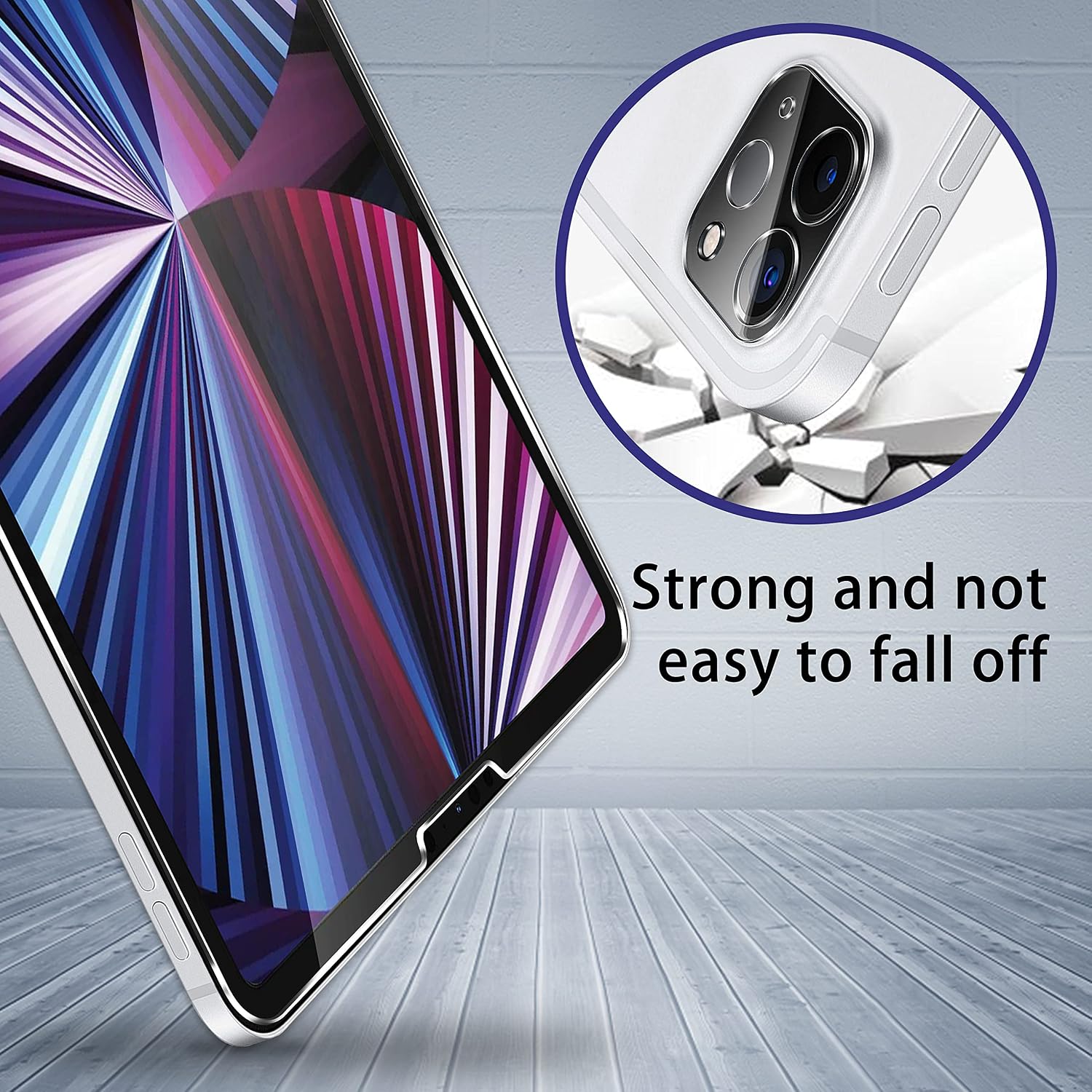 UniqueMe [2+2 Pack] Compatible with iPad Pro 11 inch 2020 and 2021 (4th / 5th gen), Tempered Glass Screen Protector and Camera Lens Protector,Compatible with Face ID & Apple Pencil, [Alignment Frame]