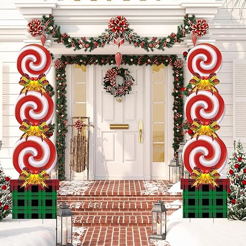 Miniatura 2 de Decoraciones de caramelo de Navidad de plástico para exteriores, decoración de Navidad de Candyland, decoraciones de Navidad, estacas de Navidad,
