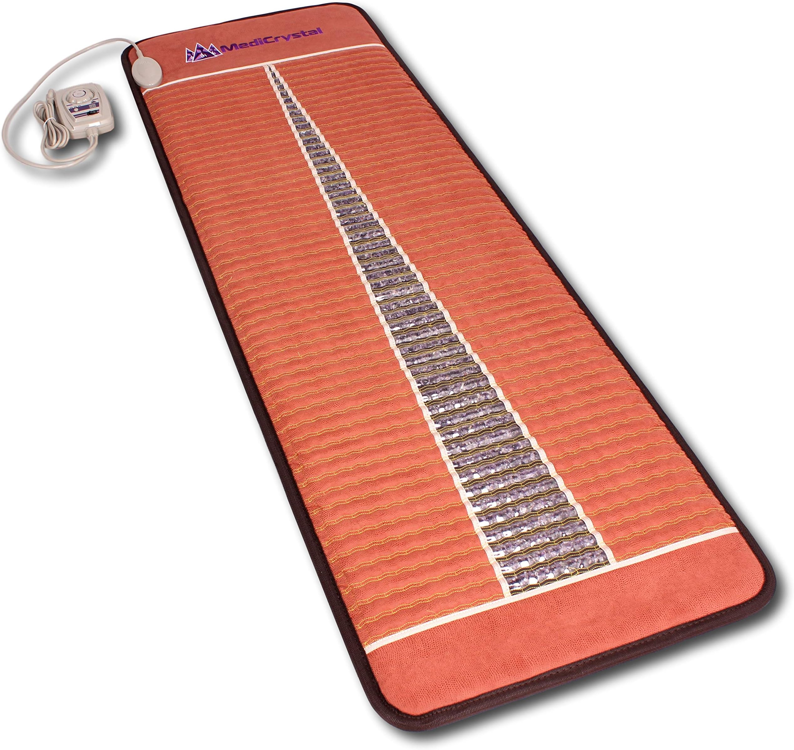 Infrared Heating Amethyst Mat - Full Size 72"x24" - Natural Crystals - Adjustable FIR Heat 86°-158°F - Deep Warmth Hot Stone Pad - Whole Body Comfort & Health - Original Manufacturer