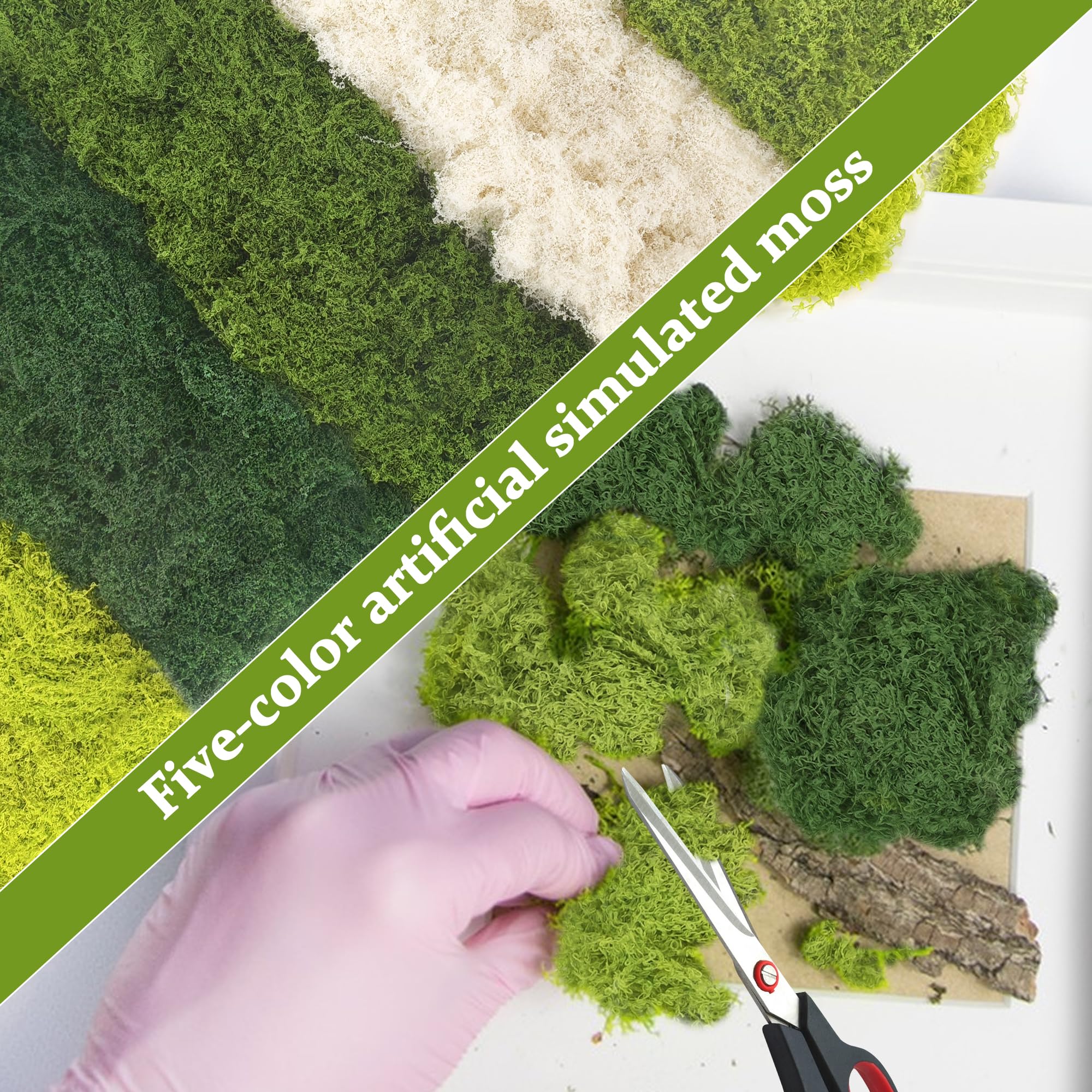 Mousse Artificielle Verte 200g - Pour Décoration Intérieure, Noël, DIY | Imputrescible, Réaliste
