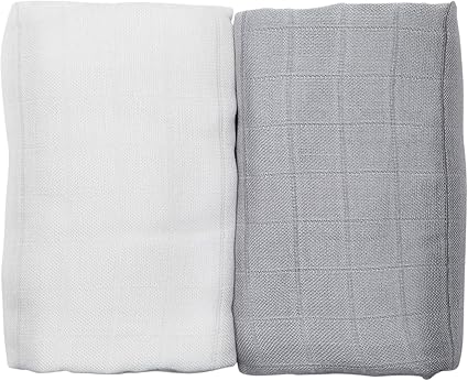 LES ENFANTS Nursery,Bedding,Blankets & Swaddlers,Swaddles Les Enfants 100% Bamboo Muslin Blanket for Babies Unisex Girls Boys, Set of 2, Newborn, Baby, Toddler, Summer, Spring, Autumn Stroller Blanket, Swaddle, Swaddling, 120x120cm, Baby Shower, Grey 01-0101