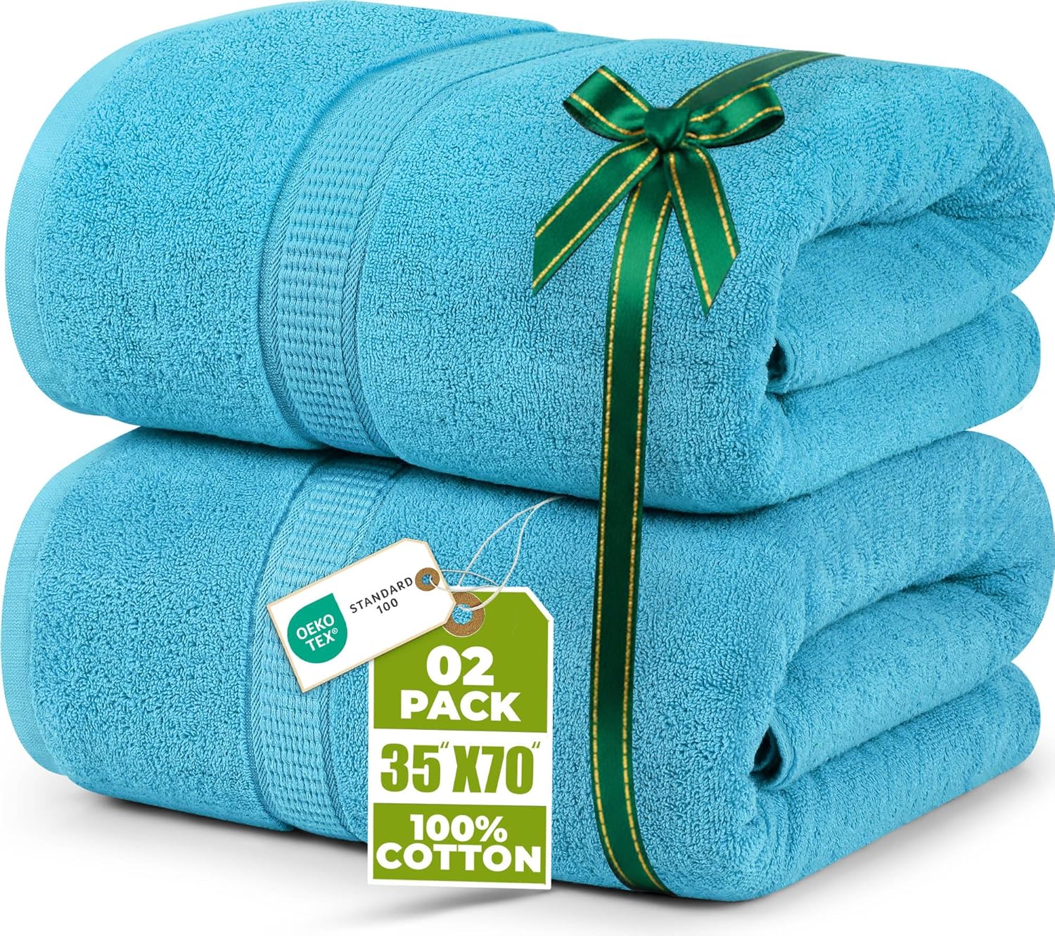 Utopia Luxurious Jumbo Bath Sheet Set (2) 35x70 in, 600 GSM