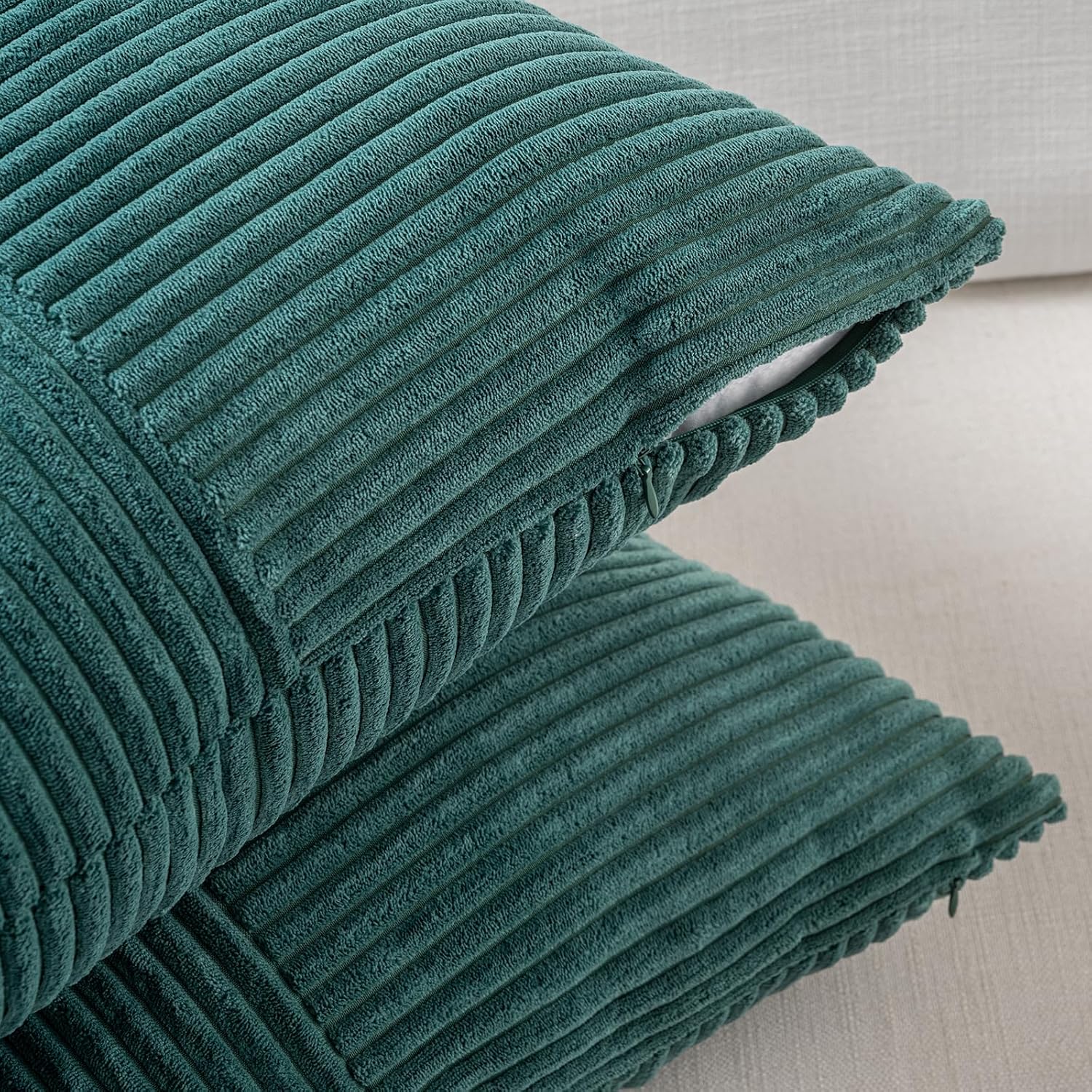 Fancy Homi Set of 1 Teal Boho Long Lumbar Body Decorative Throw Pillow Cover 21x54 Inch for Bed Couch Bedroom Bench, Soft Patchwork Corduroy Textured Pillow Case, Rustic Farmhouse Room Decor - Image 3