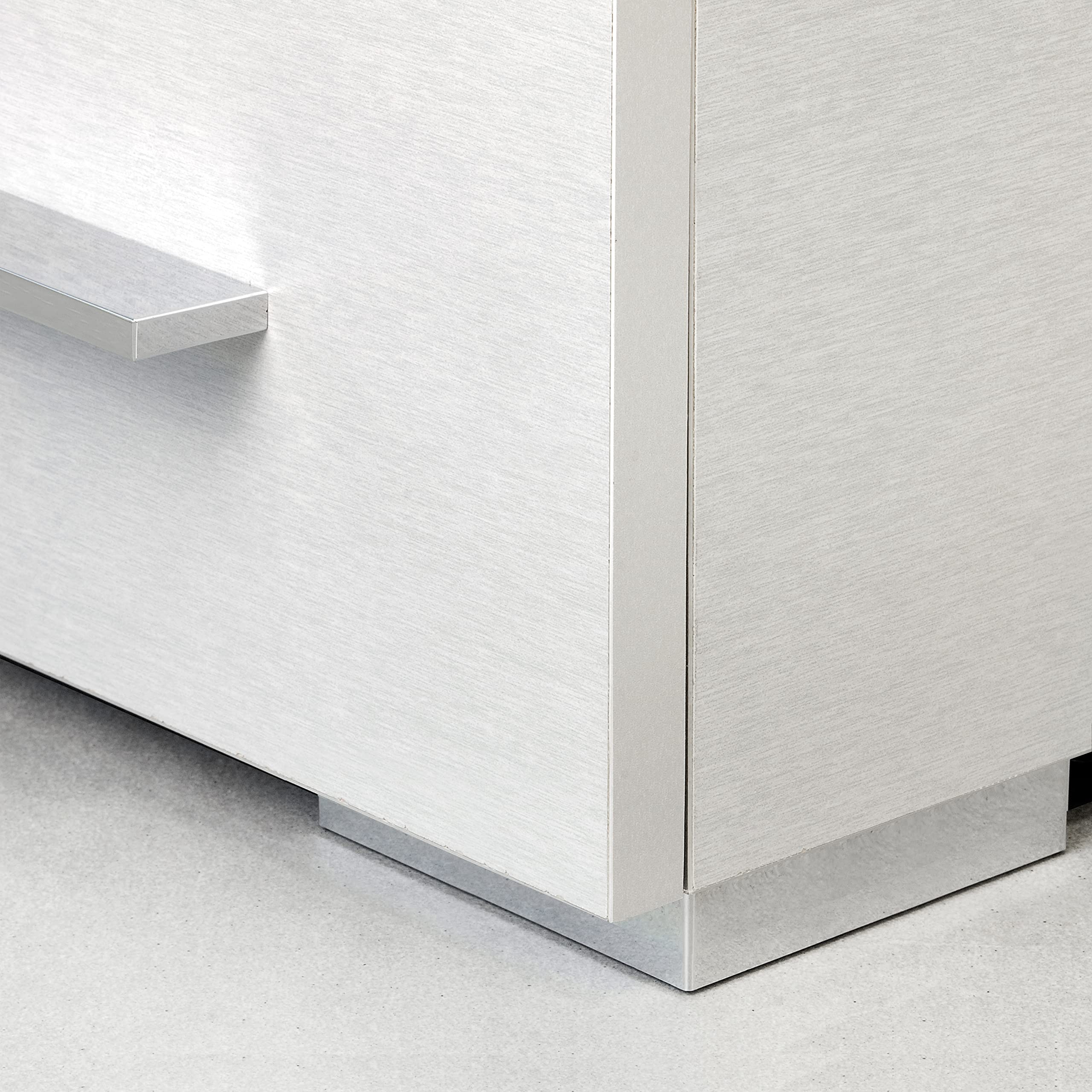 Emuca Stopka do mebli, H 12 mm x 120 mm, Plastik malowany na kolor aluminium, 4 szt