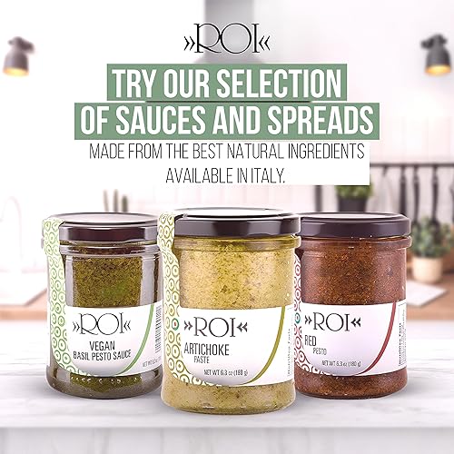 Miniatura 20 de ROI Pesto rojo - Pesto de tomate secado al sol hecho con tomates secados al sol, albahaca DOP genovesa y AOVE, sin gluten, salsa de pesto liguriano