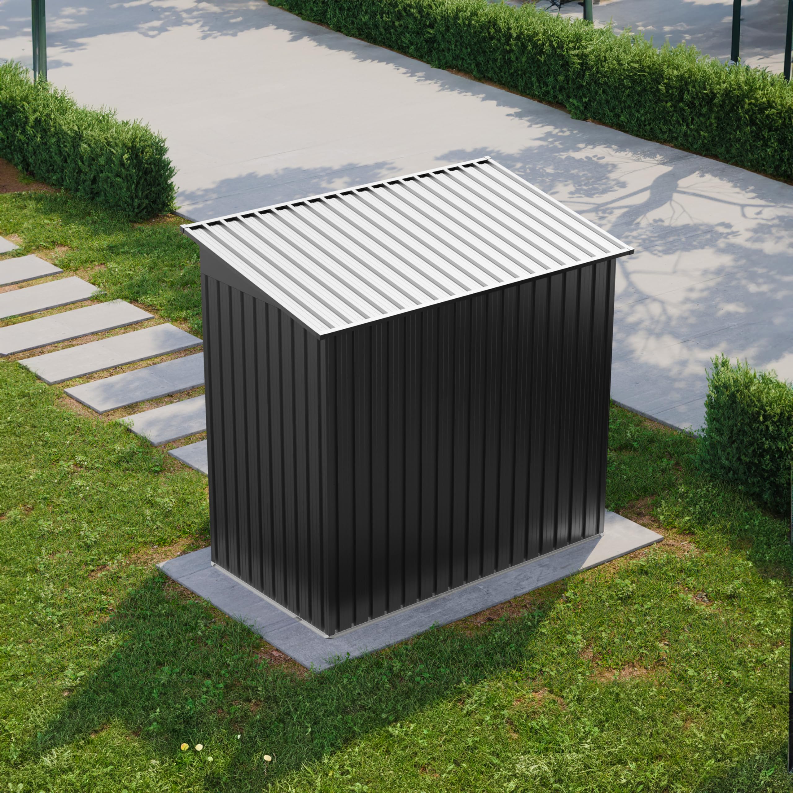 GFP Primeyard Abri de Jardin en métal 180x100x200 cm Armoire de Jardin Gris