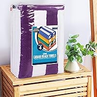 Vista 76 de Utopia Towels 4 Pack Cabana Stripe Beach Towel, 30 by 60 Inches, Oversized 100% Ring Spun Cotton Pool Towels, Highly Absorbent Quick Dry Bath Towels