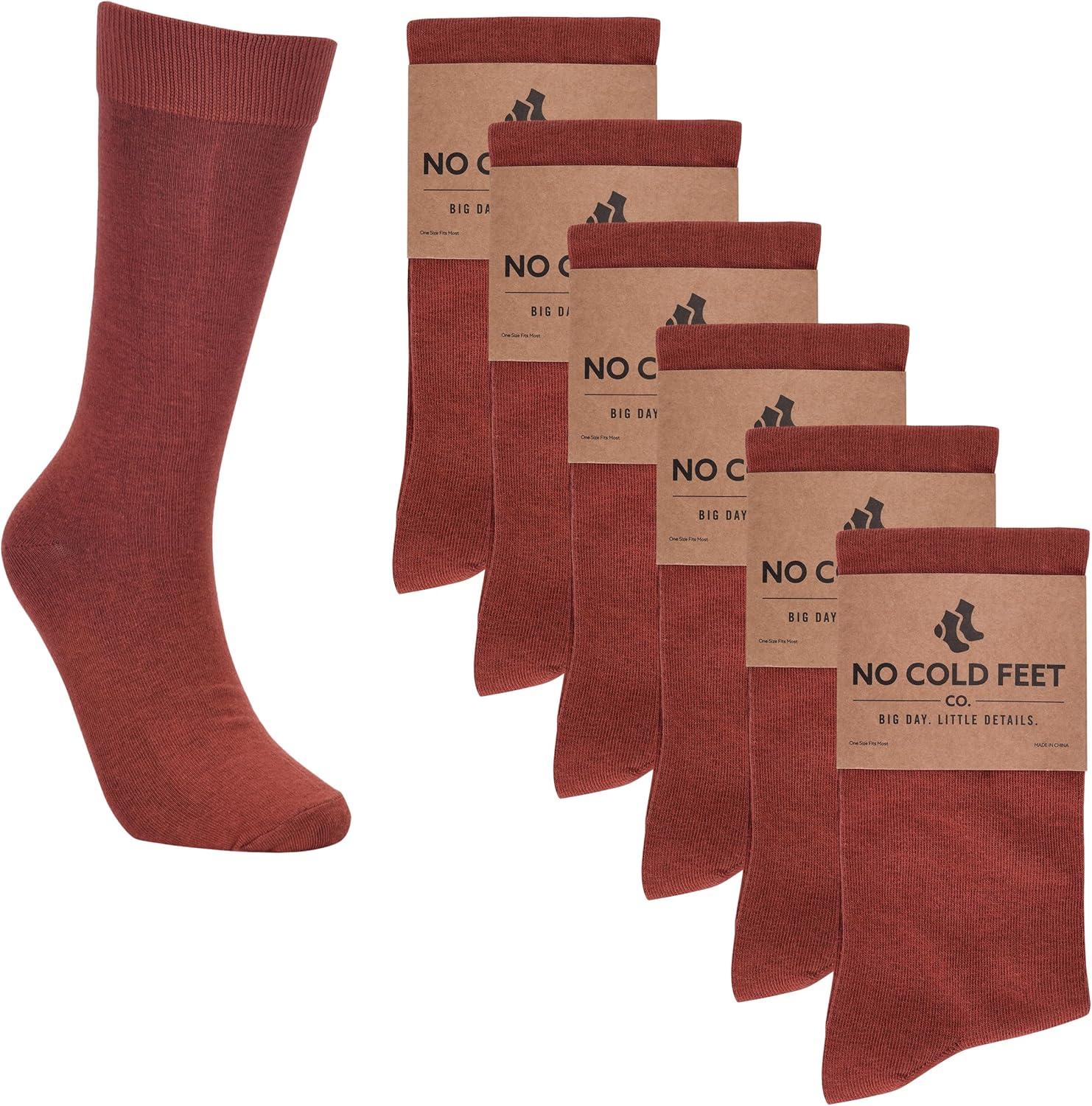 冷たい足なし - 楽しいオレンジカラフルノベルティソックス メンズ ドレスカジュアルフォーマル花婿付添人ウェディング用 6足パック