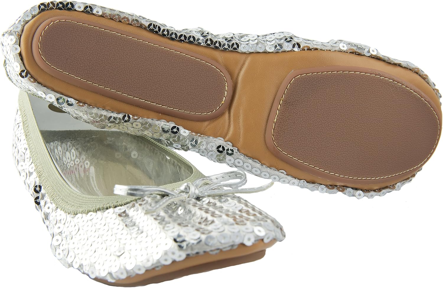Sequin Sparkle Foldable Portable Shoes - Comfortable Women Ballet Flats That foldup and fit in Bag - Image 6