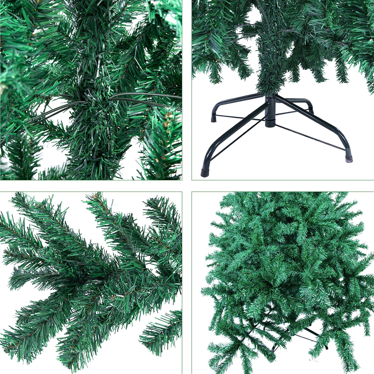 AGM Christmas Tree 6ft, Christmas Artificial Pine Tree with 600 Branches, 300 Light, Metal Stand, 6 Feet Tall Christmas Tree for Holiday Christmas Decoration