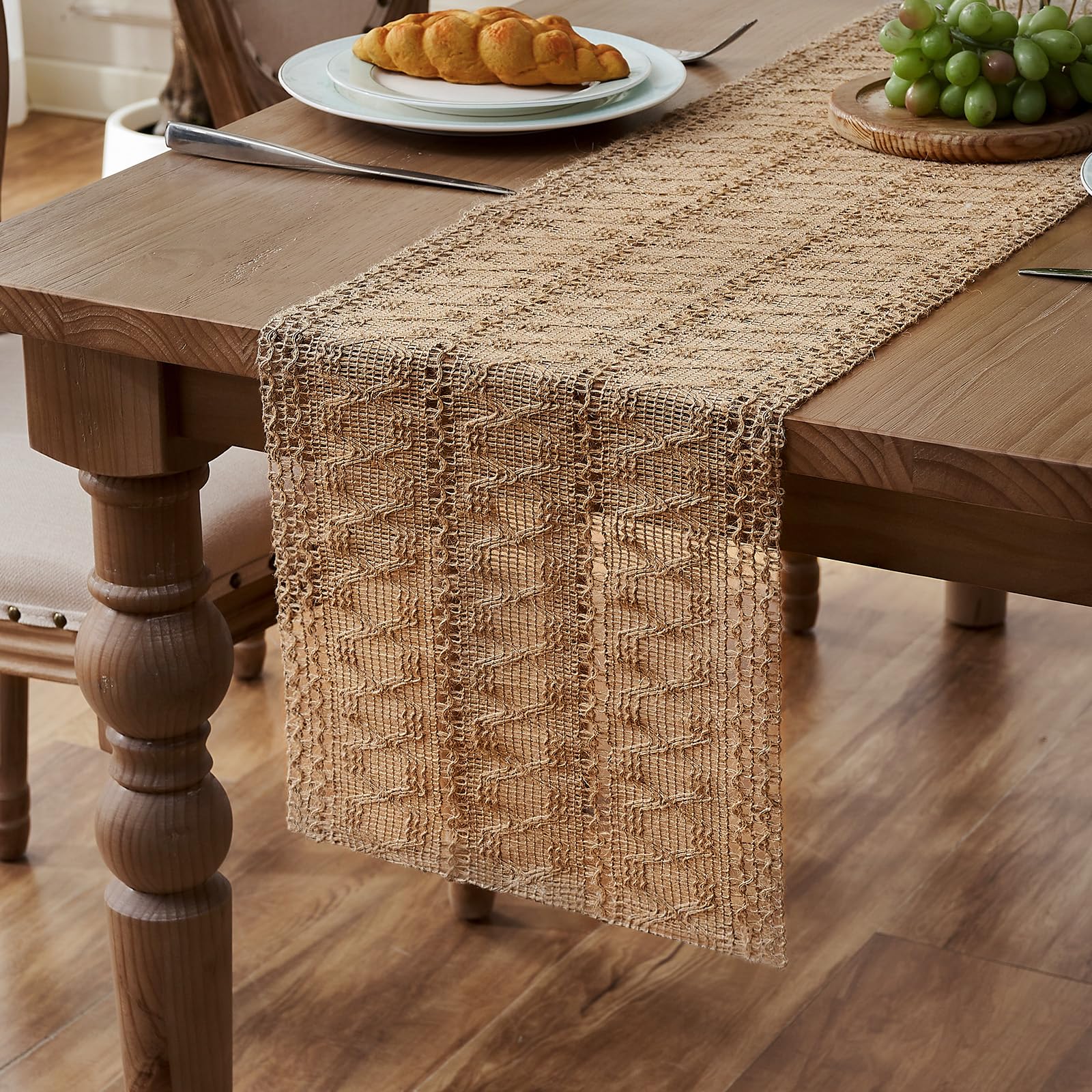 chemin de table toile de jute naturel