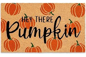 Fall Natural Coir Hey There Pumpkin Door Mat