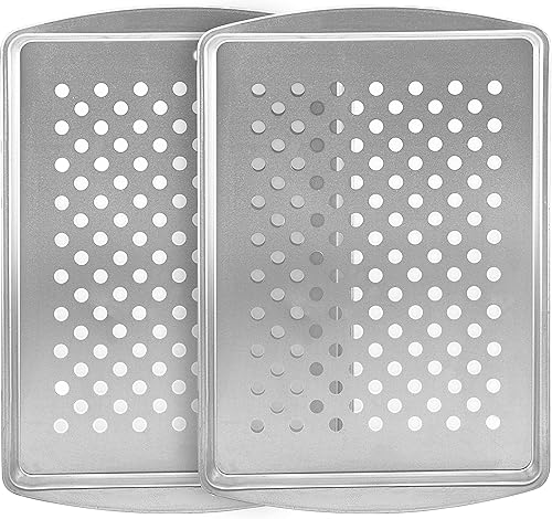 G & S Metal Products Company Sensations GS282TH-AZ - Juego de dos bandejas medianas para parrilla, color gris, 13.1 x 9.1 x 0.5 pulgadas