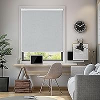 Vista 25 de ChrisDowa Persianas enrollables 100% oscurecedoras sin cadena, con tela jacquard a rayas, aislamiento térmico, protección UV, persianas opacas