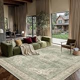 PureCozy Vintage Tapis Salon 200x300cm Chambre Vert Grand Rug - 3