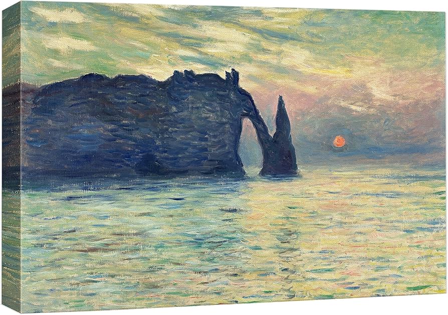 Amazon.co.jp: wall26 クロード・モネ作の崖、エトルタ、夕日