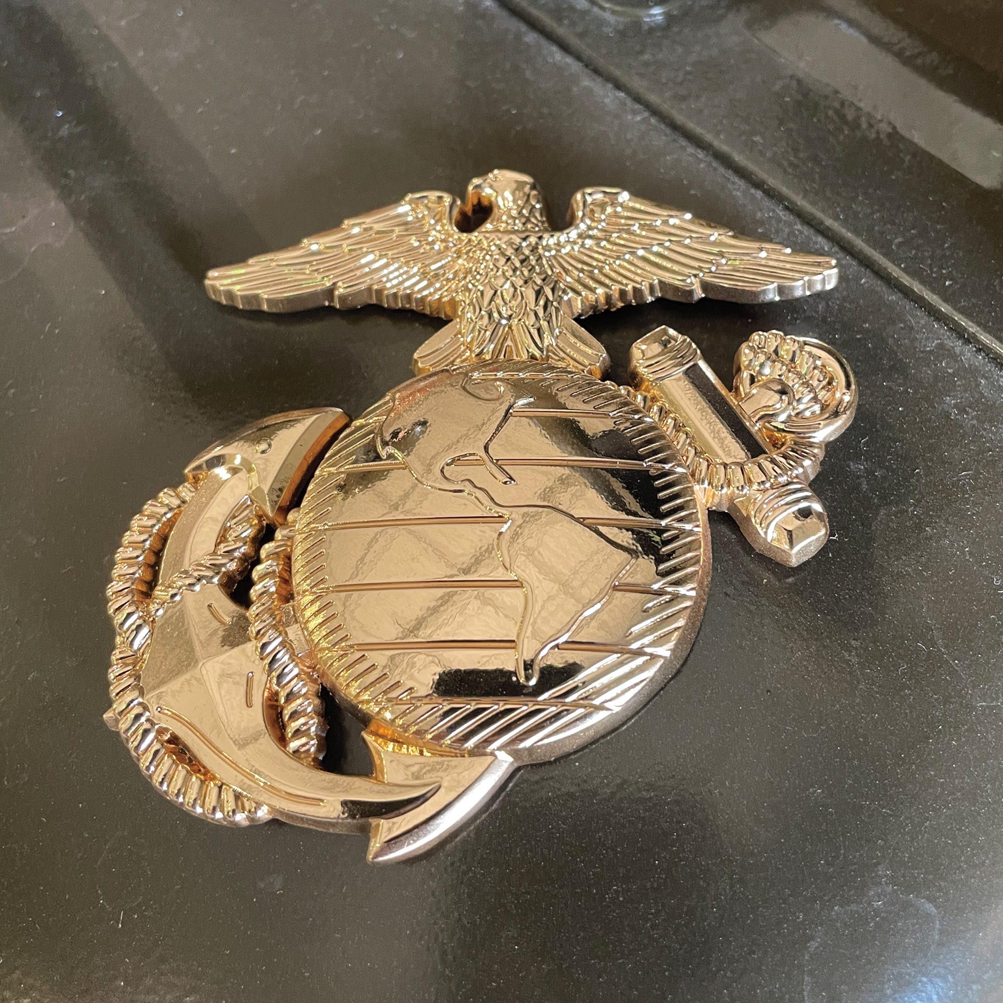 gold ega for dress blues EGA Eagle Globe and Anchor Dress Cap Device Enlisted main image 1