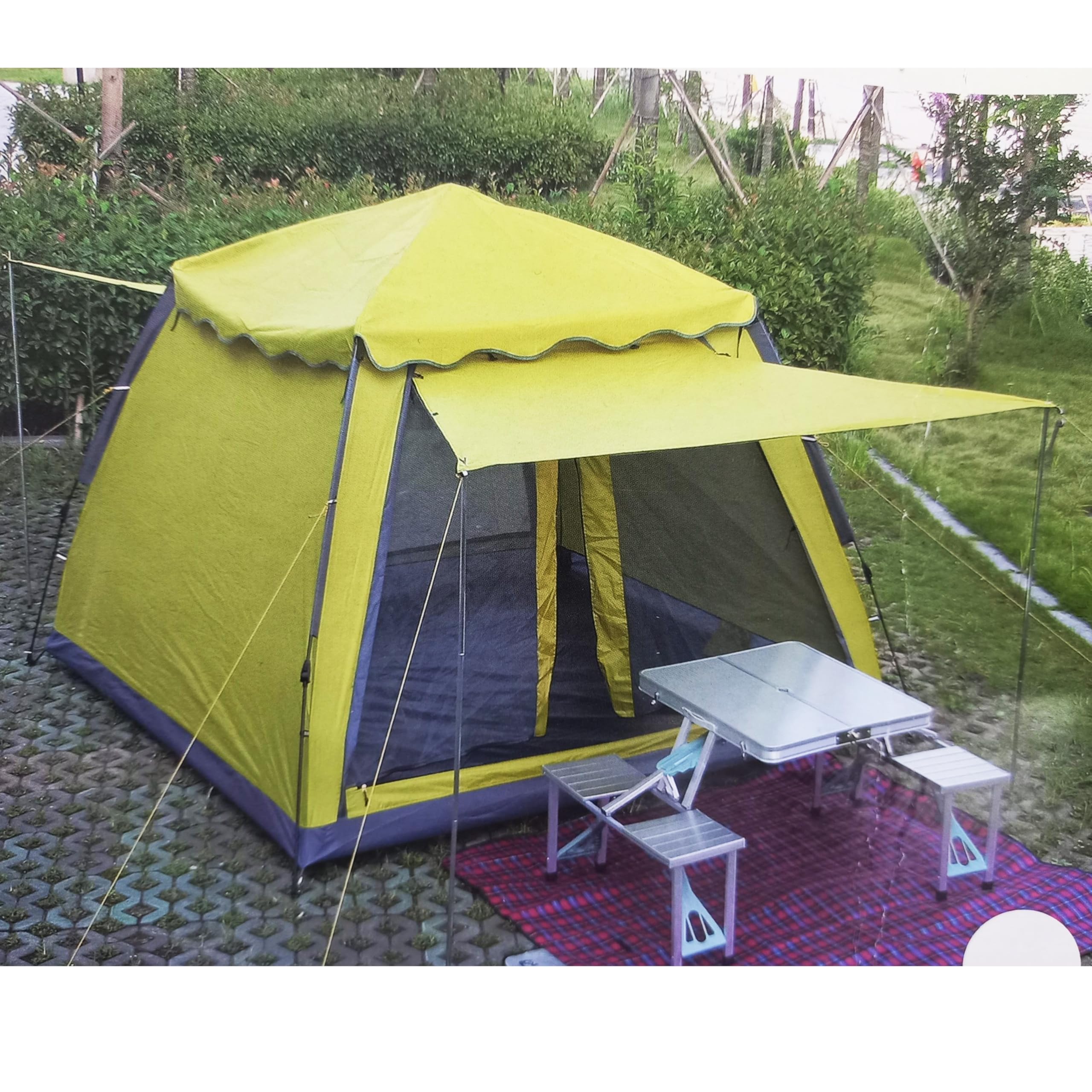 Spacious 8-Person Big Top Spring Tent 3x3x2M Easy Setup Family Camping Shelter Waterproof and Durable for Outdoor Adventures