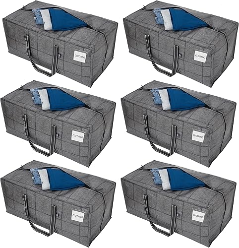 Vista 120 de VENO Paquete de 6 bolsas de mudanza extra grandes para mudanza universitaria, bolsas de almacenamiento resistentes, cajas de embalaje y suministros