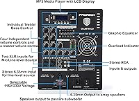 Vista 3 de PRORECK Club AB - Sistema de altavoces PA de 12 pulgadas con sistema de altavoces PA alimentados con Bluetooth/USB/tarjeta SD/control remoto