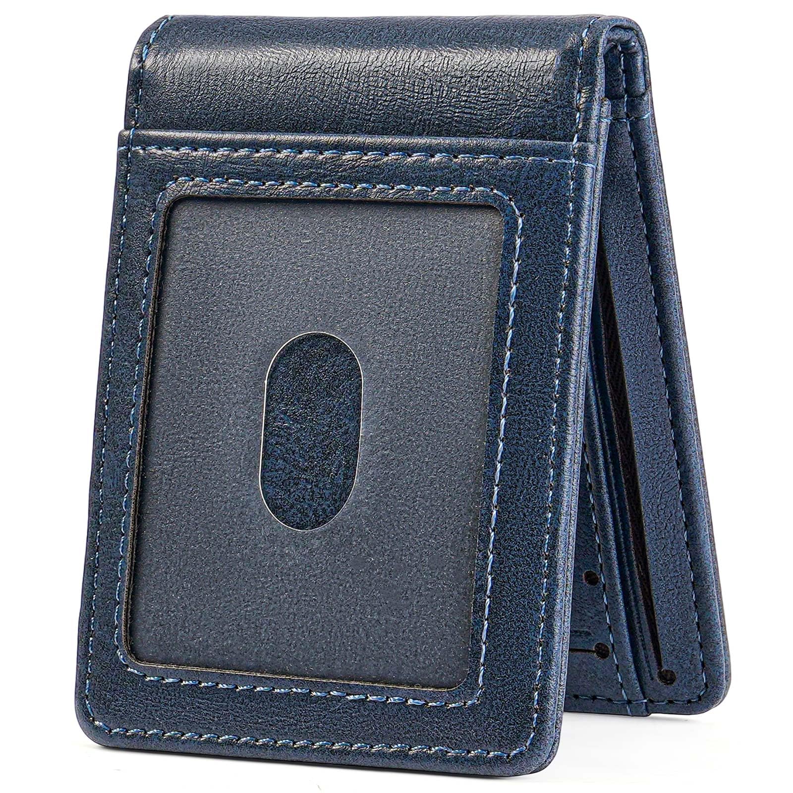 LOUEBICA Geldbeutel Männer mit Geldklammer Geldbörse Herren Kartenetui Slim Portemonnaie Wallet Portmonaise Klein Geldtasche Portmonee RFID Kreditkartenetui Brieftasche