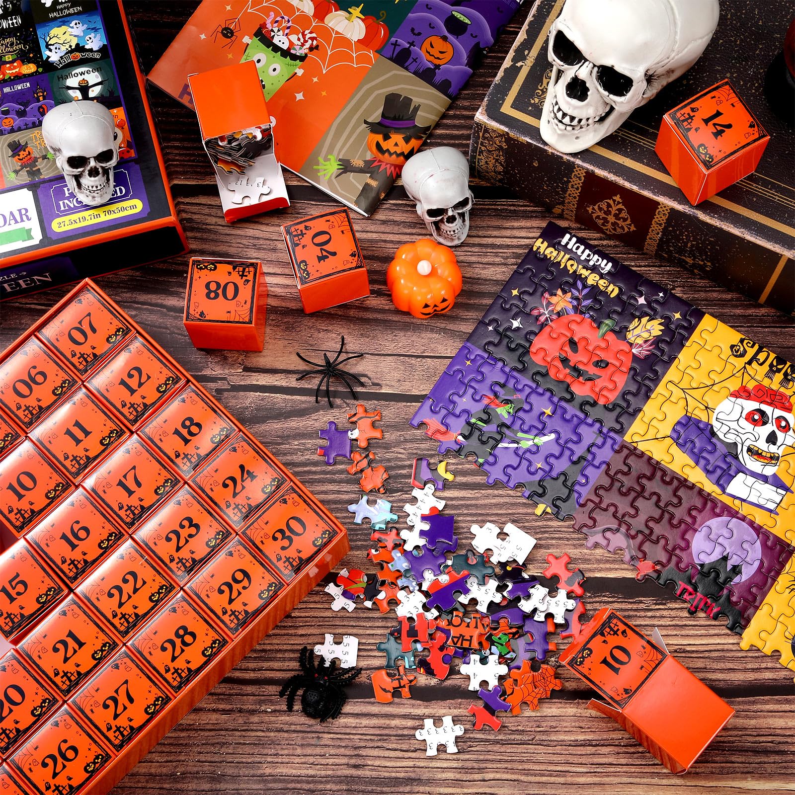 HyDren Calendario dell'Avvento di Halloween 2025, 30 giorni Conto alla rovescia di Halloween, 30 scatole di puzzle del calendario dell'Avvento per adulti, ragazzi, ragazze, adolescenti, sorpresa